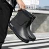 Fashion Men's Rain Shoes Medium Tube Rain Boots Non-slip Water Shoes Couple Velvet Rubber Shoes Kitchen Car Wash Fishing Work Shoes