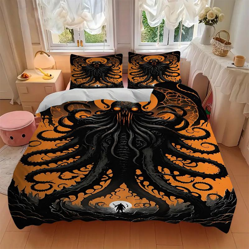 3pc Terrifying Octopus Cover Set - 1 Quilt Cover + 2 Pillowcases, All Seasons Bedroom Setting, Perfect for Home069