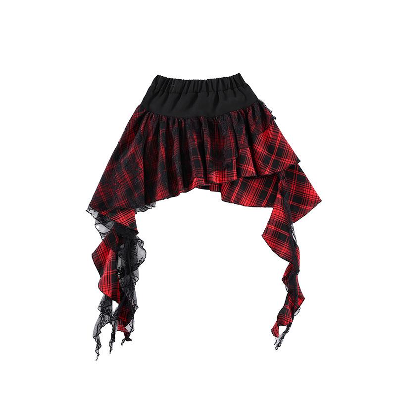 

Модний костюм для джазового танцю з відкритими плечима та міні-спідницею в клітинку для K-pop виступу 150cm