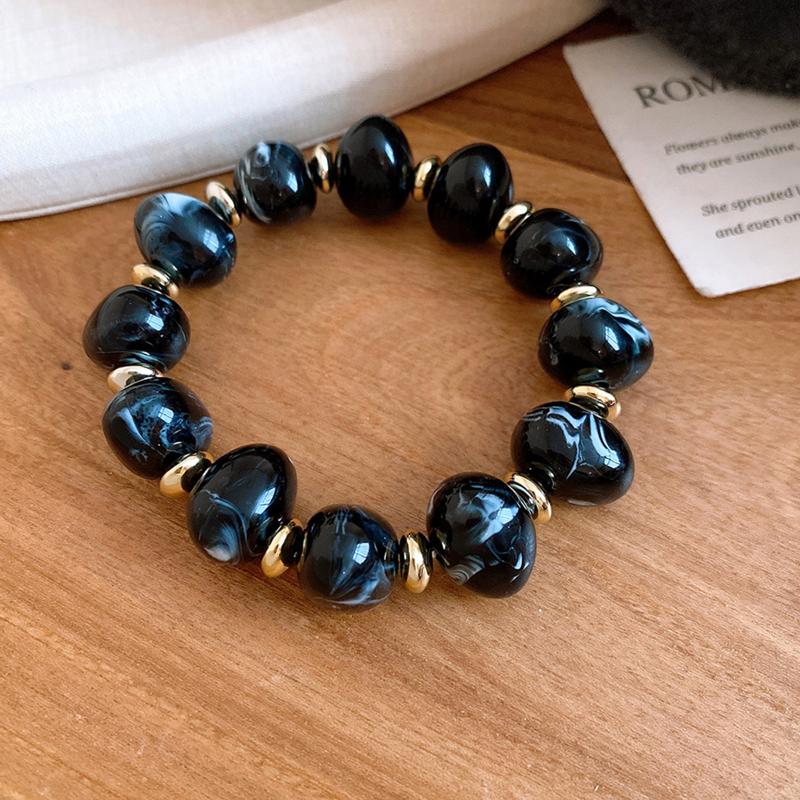 Bohemian Beaded Heart Pendant Earrings Fashion Clavicle Chain A4