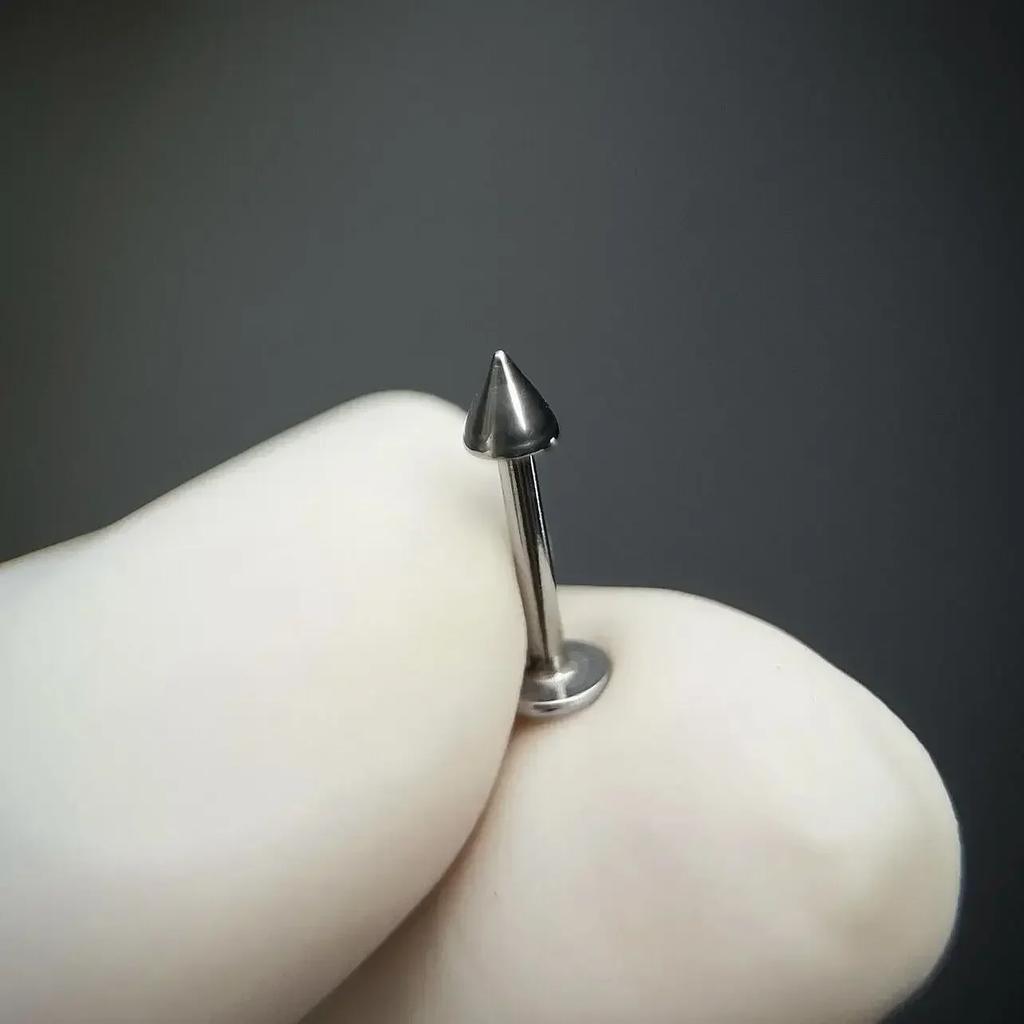 10pcs Implant Grade F136 Titanium Gothic Spike Labret Tragus Helix Bar Lip Bar Rings Stud Cartilage Ear Piercings Body Jewelry