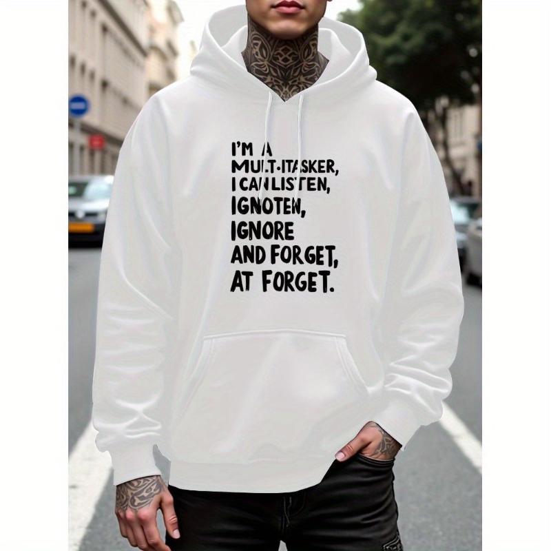 Oversized Hood & Ribbed Hem, Men's Hooded Sweatshirt, Perfect for Layering & Streetwear