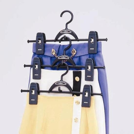 Sawafuji Jumbo Clip Clothes 1 395mm Set of Made in for Prevents Leaves No E-SENSE Hanger, Tier, 4-Pack, Black, Wide, 4, Japan, Skirts, Trousers,