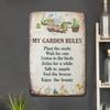 Metal Wall Art Vintage Garden Rules Farmhouse Decor