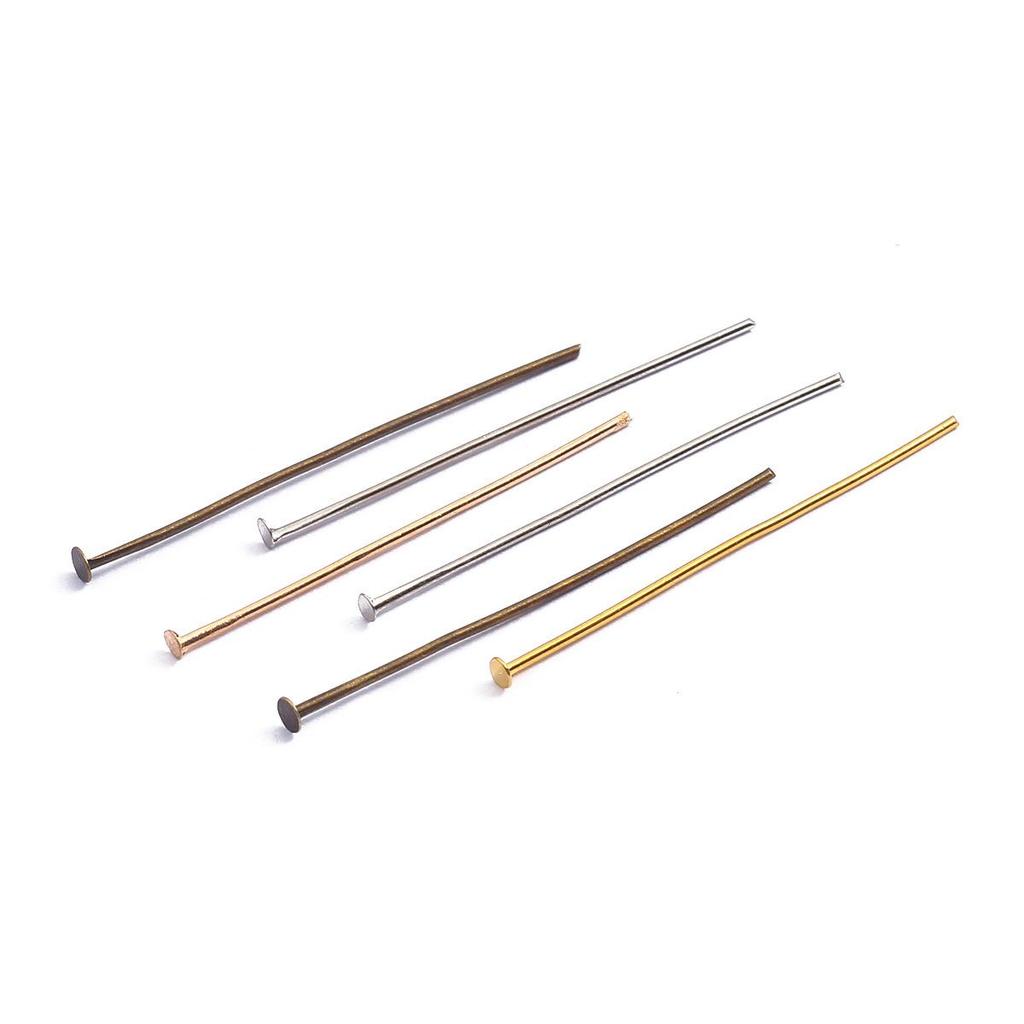 200 Flachkopf-T-Pins für DIY-Perlenarbeiten, handgefertigte Haarnadeln, Ohrringe und Schmuckzubehör