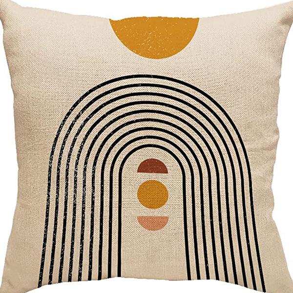 Abstract Pillowcase Sunset Sunrise Line Modern Art Minimalist Living Room Sofa Bay Window Pillow Geometry