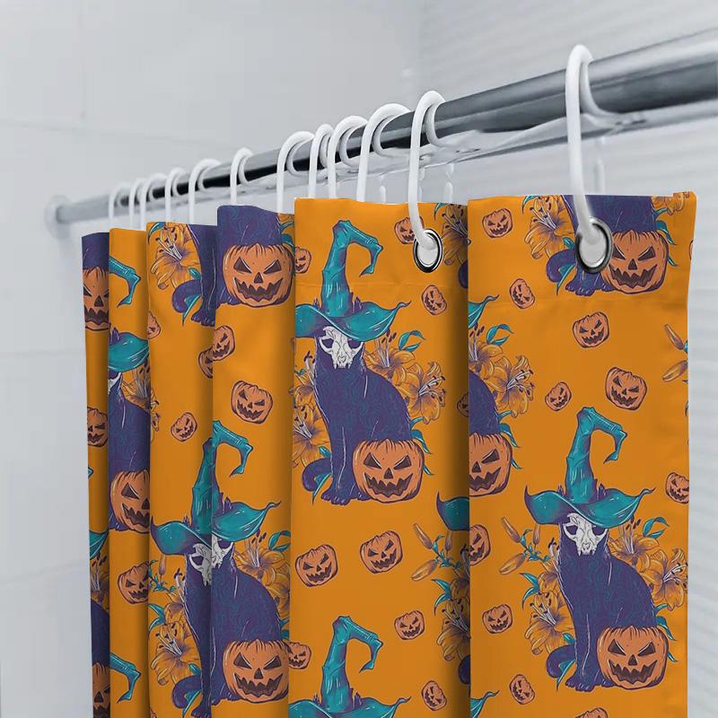Witch Halloween Shower Curtain Spooky Gothic Home Decor Bathroom Set Vintage Horror Tapestry Wall Hanging Room Divider