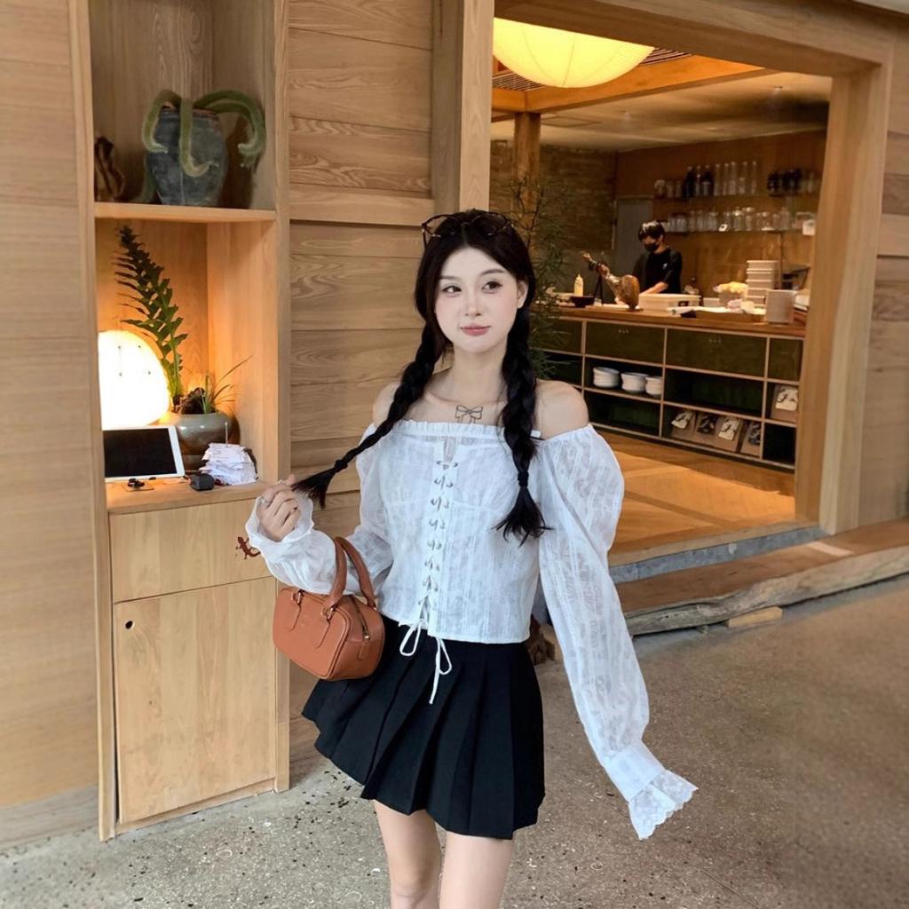 Butterfly Embroidered Lace White Shirt for Women In Spring and Summer New Style Unique and Elegant Long-sleeved Top