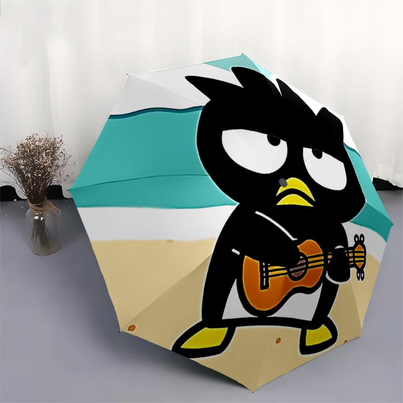 1pc Black Bird Guitarist Outdoor Umbrella - Automatic Opening/Closing, Foldable Design, 8-Rib Iron Frame, Suitable for Fans, Travel, Daily Use, Gift I
