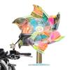 2Pcs Colorful Motorcycle Handlebar Windmill Wind Powered LED Lights Windmills Ornament  Night Safety