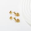 Delicate and Sweet Heart-shaped Diamond-studded Earrings for Women, Stainless Steel with Gold Plating Luxury Fashion Jewelry