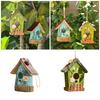 Hummingbird Cage House Outdoor Cage Nest Box Nest Cage Standing Hideouts Painted House for Small Bird
