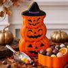 Halloween Pumpkin Stacked Tinplate Storage Box Lightweight Leakproof Cookie Holder for Kitchen Counter Decoration
