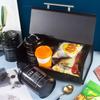 4x Large-Capacity Bread Box Set Storage Kitchen Countertop for Food coffee and sugar - Black