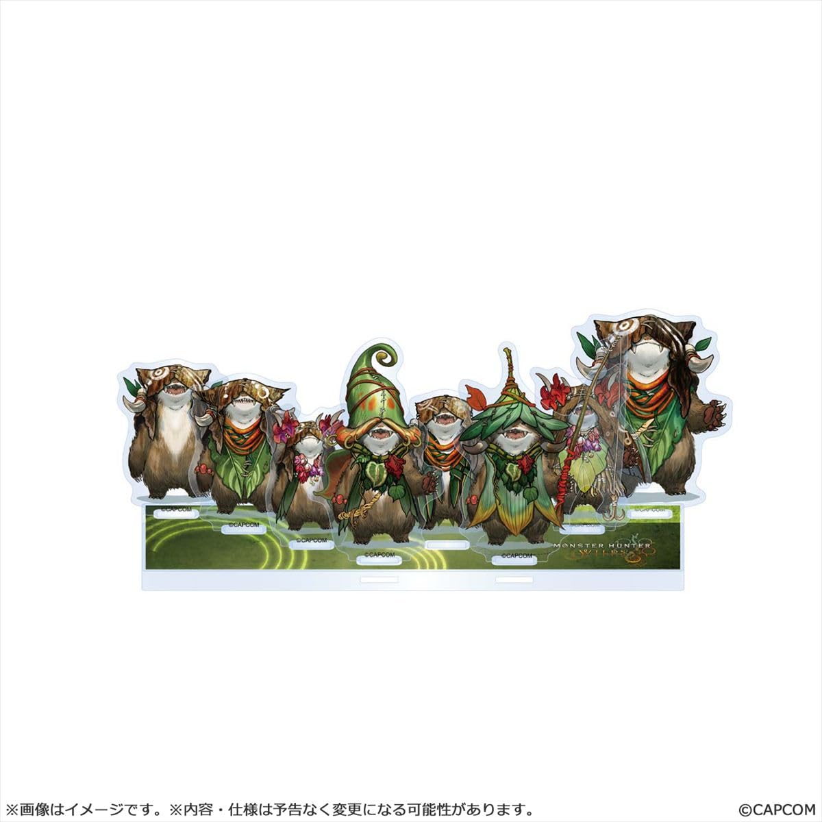 Capcom Monster Hunter Wilds Acrylic Stand, Hamiboshi Set, Approx. H148 x W210 x D3mm, PMMA