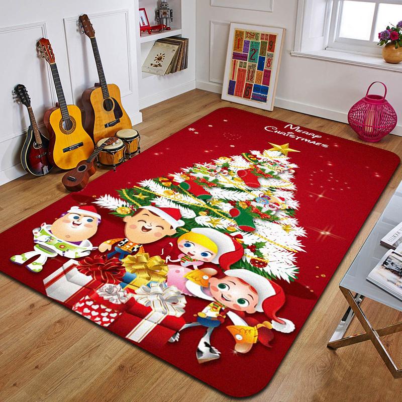 C-Weihnachten Bedruckter Teppich Eingang Fußmatte Wohnzimmer Schlafzimmer Badezimmer Rutschfester Teppich Heimdekorative Fußmatte Neujahrsgeschenk