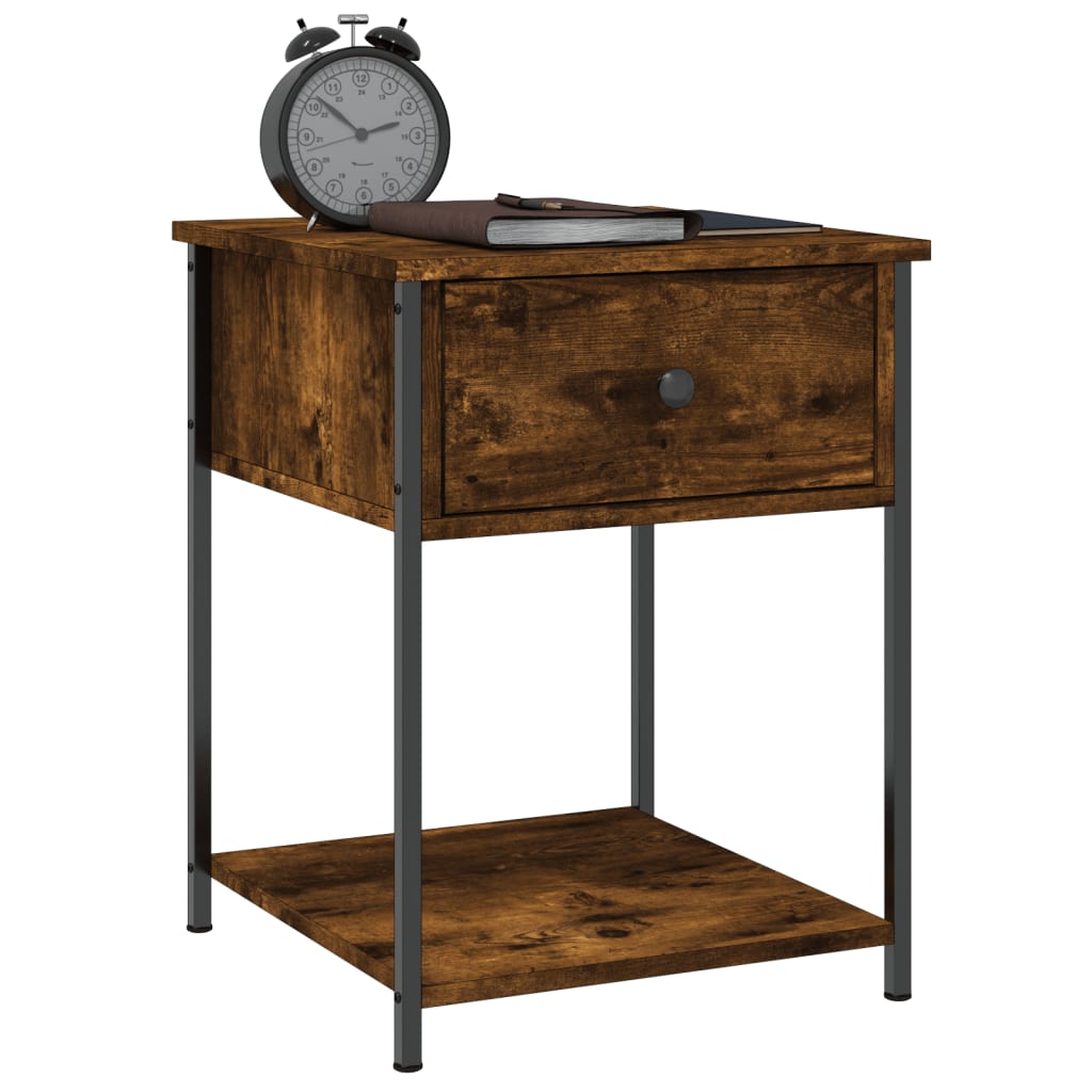 Nightstand Smoked Oak 44 x 45 x 58 cm Engineered Wood