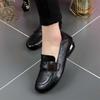 Bequeme einpedalige Ledereinzelschuhe 2025 Herbst neue britische Stil weiches Leder weiche Sohle runder Kopf Lederschuhe Retro Slipper Damen