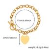 Customized Stainless Steel Heart Bracelet - European and American Style Festival Gift