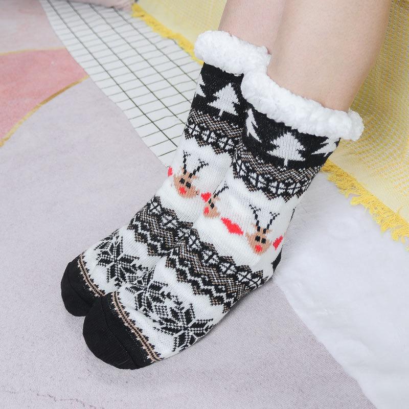 Thickened and Flannel Warm Floor Socks for Women, Autumn and Winter Sleeping, Warm Foot Socks, Anti Slip Plush Foot Covers