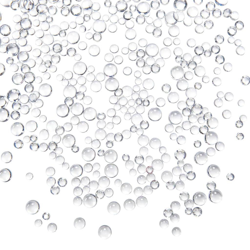 350pcs Clear Acrylic Water Droplets, Half Round Beads, Resin Dew Drop Beads Set for DIY Crafts, Scrapbooking, Card Making