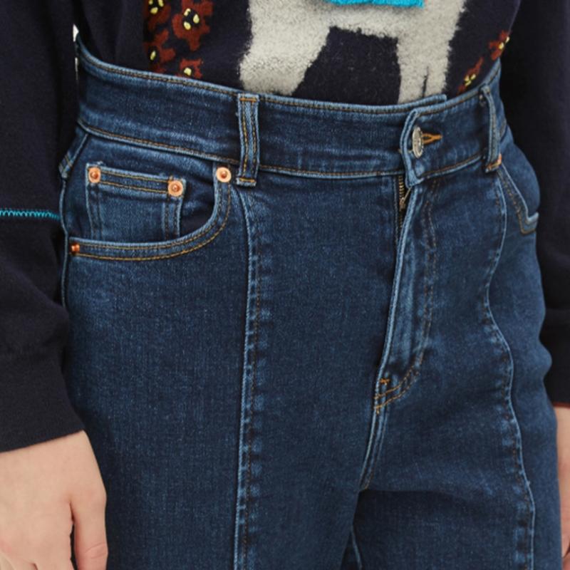 Benetton Benetton Front Zipper Straight Denim Pants Badp54261 In