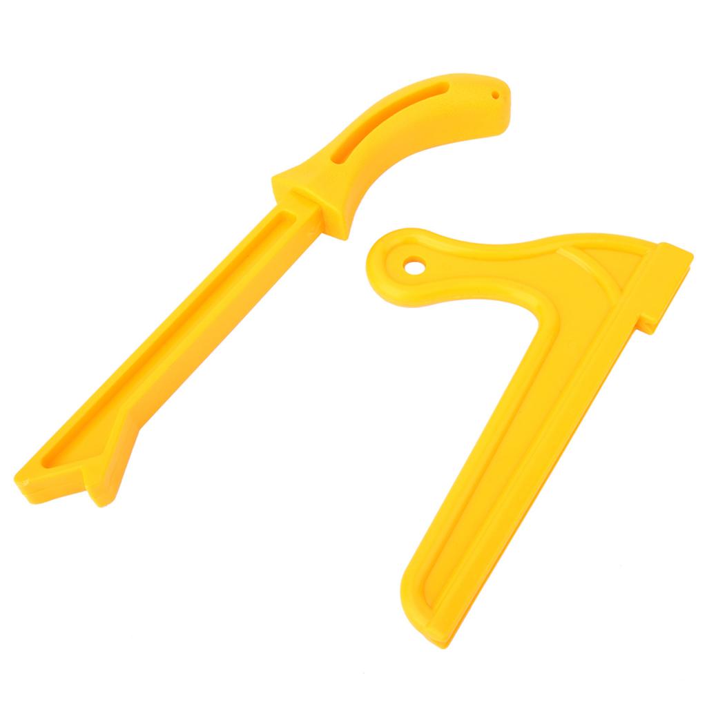 2pcs Yellow Plastic 2 in 1 Wood Saw Push Stick Practical Safety Push Block Woodworking Tool