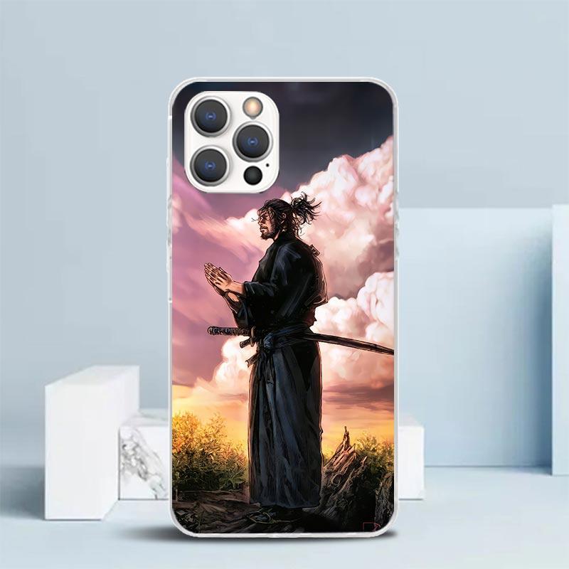 Anime Vagabond Samurai Soft Cover for iPhone 16 17 Air 15 14 Pro Max 16E Phone Case 13 Mini 12 11 7 SE 8 Print Pattern Fit Cases