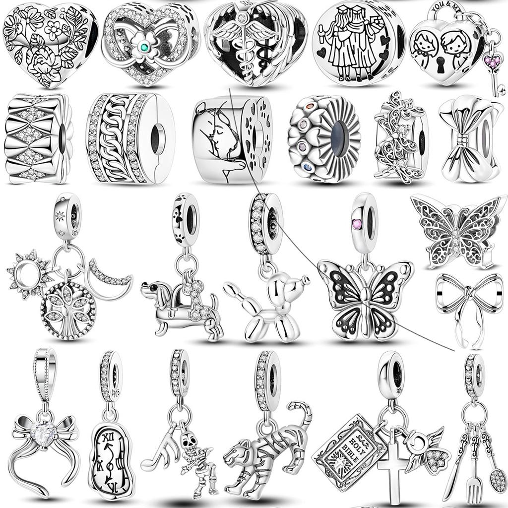 Copper Color Star Moon Heart Safety Chain Cz Beads Angle Wing Pendant Fit Drop Charms Bracelet Diy Women Original Jewelry