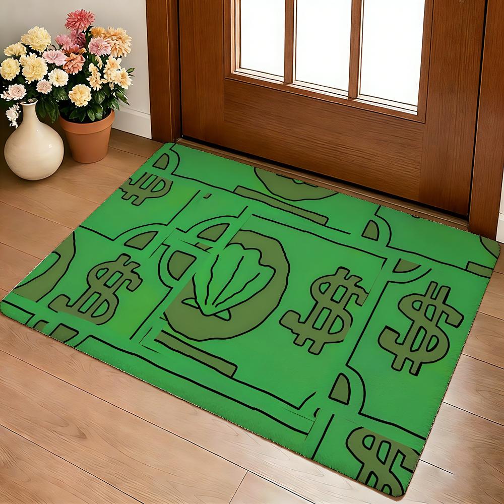 Coin Decorative Floor Mat Cozy Flannel Soft Thick Non-Slip Mat for Living Room Bedroom Kitchen Decor Rugs