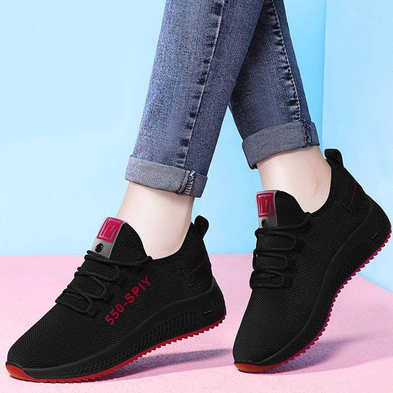 Old Beijing Women's Flat Soft Sole Casual Mesh Dance Sneakers