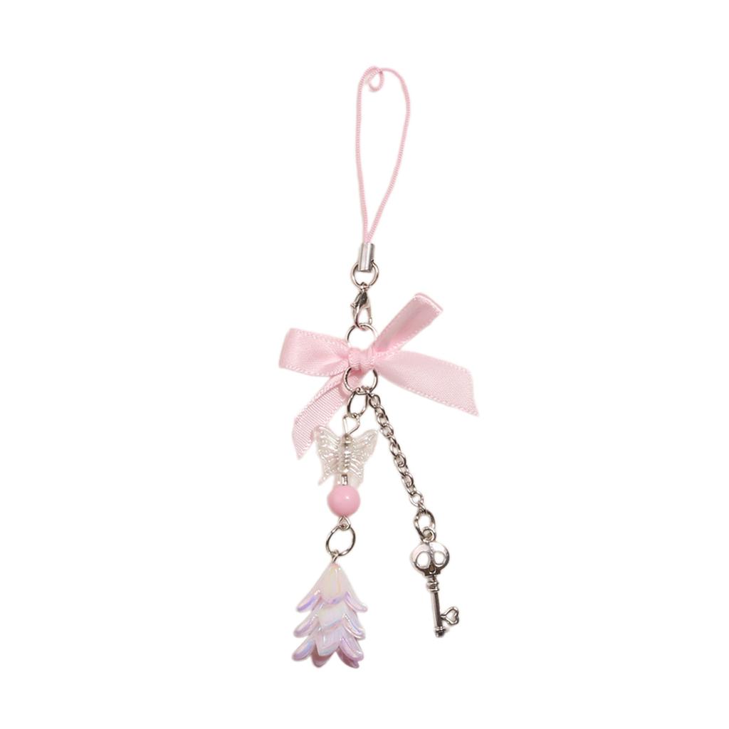 Stylish Butterfly Bag Charm Trendy Bowknot Keychain Phone Charm Keyrings Cool Keychain Acrylic Material for Party Daily