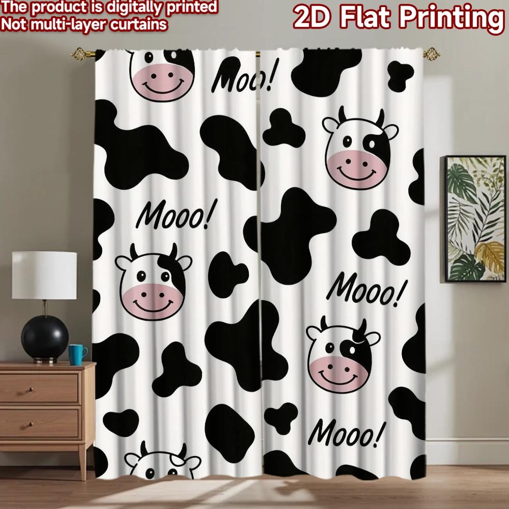 2D flat Photography Backdrop Popular Party Backdrop Cute Cow Faces 100% Polyester Family Party Decoration Use for Indoor
