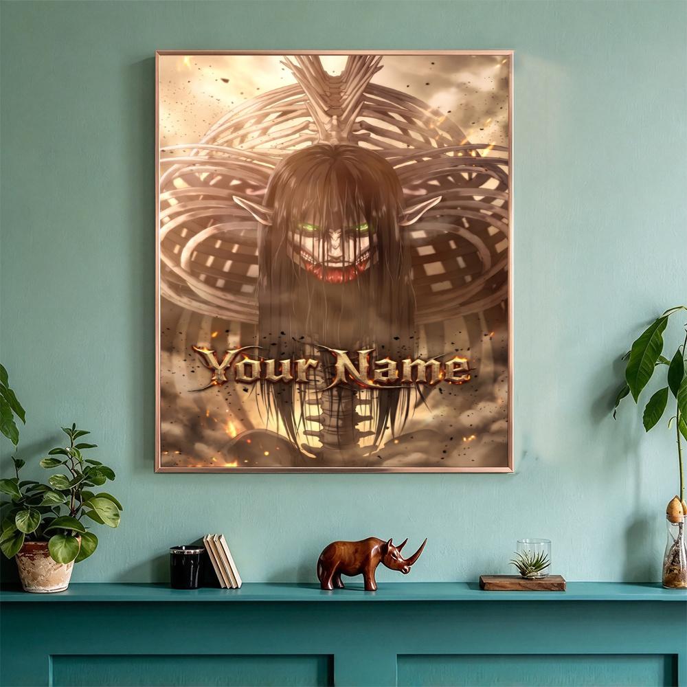 Attack Titan Personalized Text Diamond Painting Round Diamond Mosaic Rhinestones Diamond Embroidery Craft Kit Wall Decor Without Frame