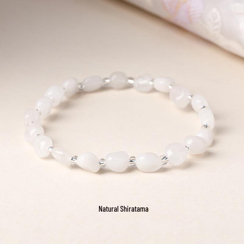 Original Natural Stone Beaded Bracelet - Women's Irregular Shape Crystal for Seaside Vacation Style