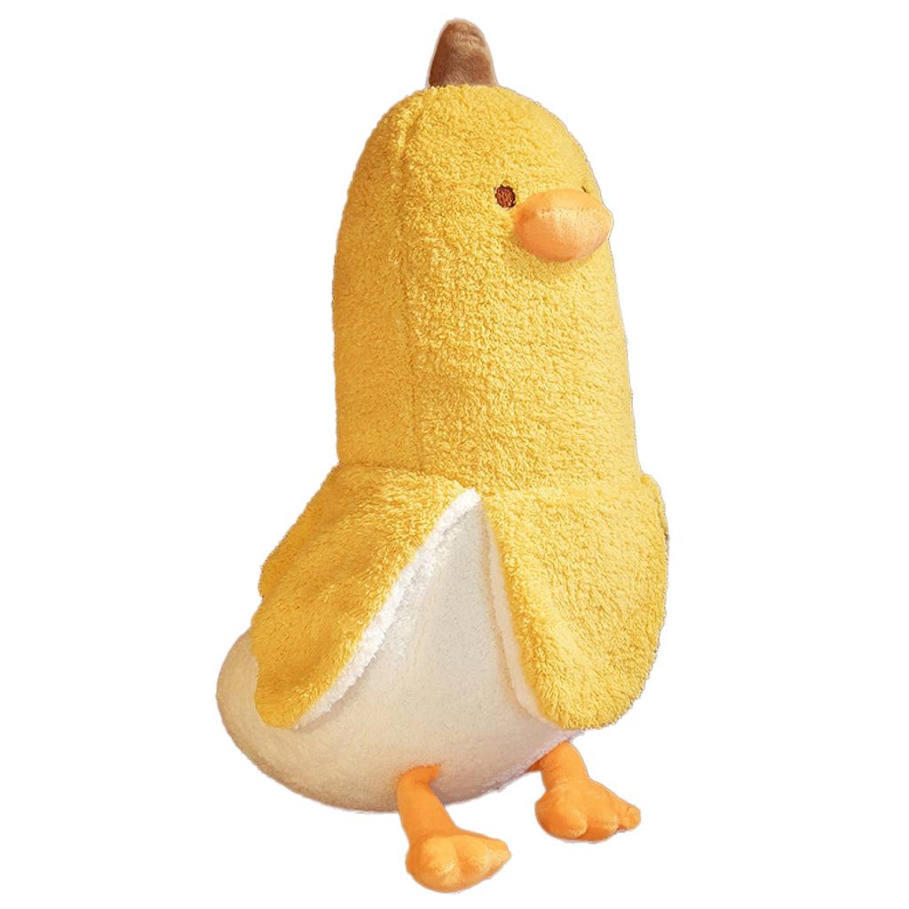 EU SOU Large Plush Body Pillow, Banana Duck, Fluffy and Long Cushion Pillow (70cm, Yellow)