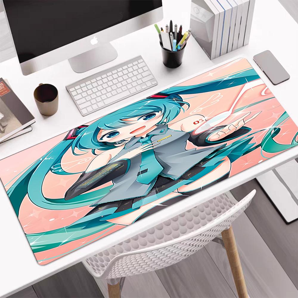 Hatsune Miku Theme Mouse Pad, Non Slip Rubber Base, Multifunctional Office & Home Decor, Perfect for Workspace Personalization.