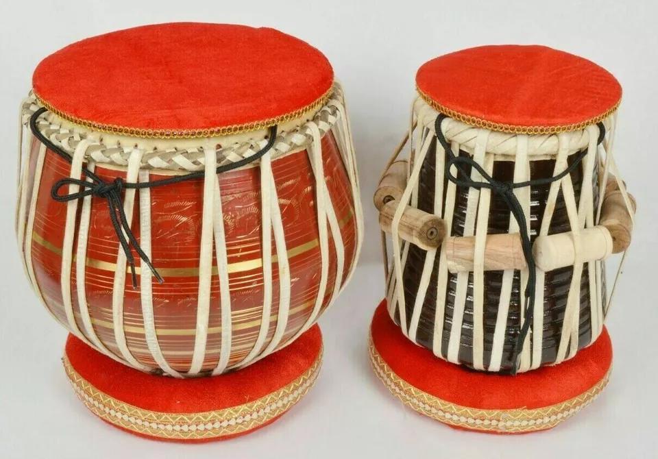 Professional Brass Tabla Drum Set | High Quality Folk & Indian Classical Musical Instrument with Carry Bag