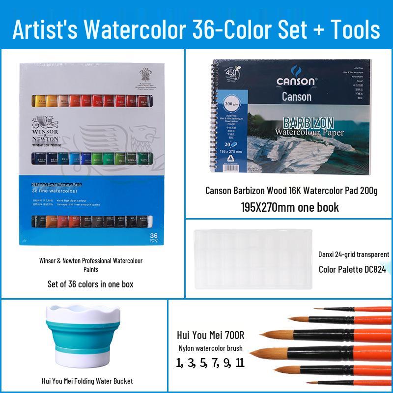 Winsor & Newton Professional Watercolor Set for Artists & Beginners