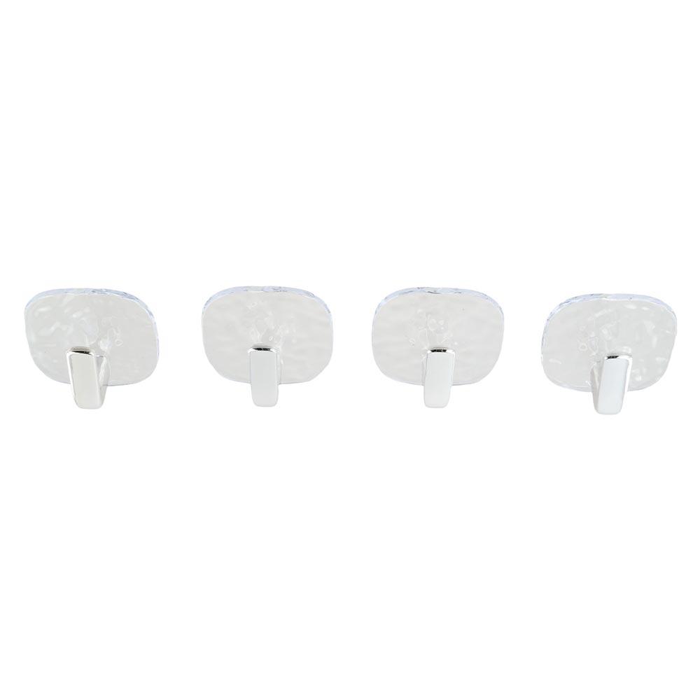 4 pcs Transparent Bathroom Hooks Self Adhesive Towel Rack Coat Hanger  Door Organizer