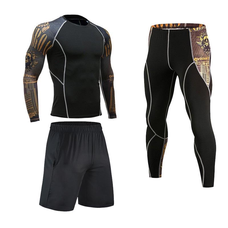 Men's Quick-Dry Sports Set: Long Sleeve Tights & Basketball Training Suit