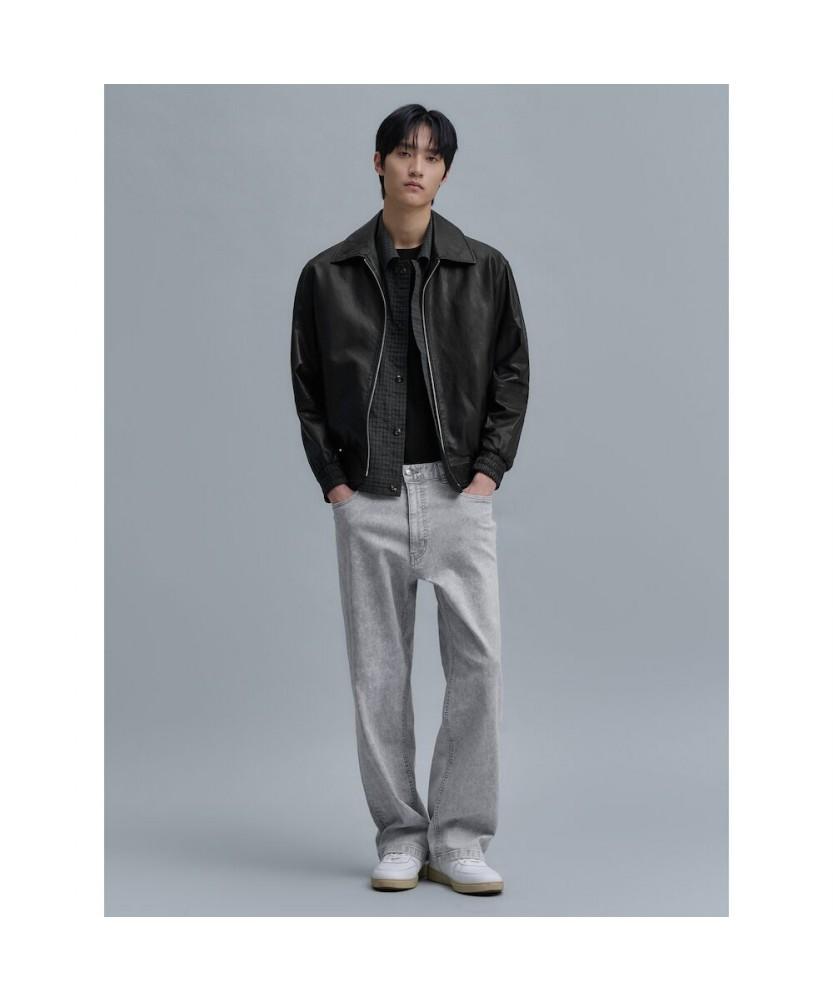 SHIFT.G Washed Wide Denim Pants Light Gray