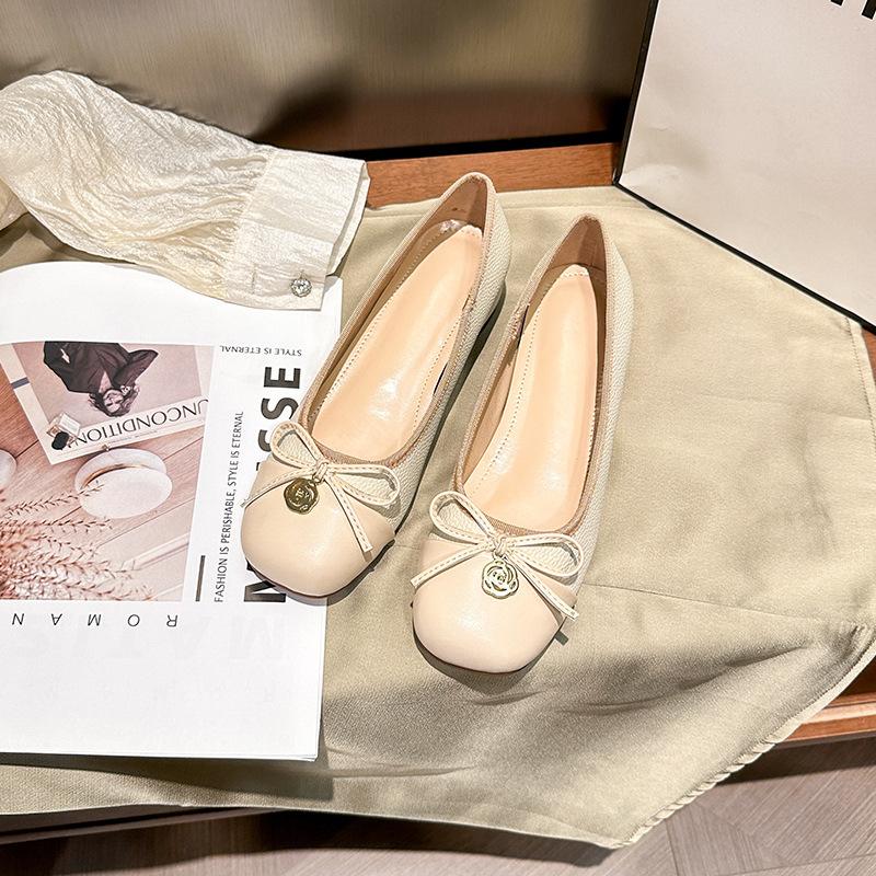 Innen erhöhende Einzelschuhe für Damen Frühling und Herbst neu Xiaoxiangfeng Französische Farbabstimmung Schleife Mary Jane Schuhe