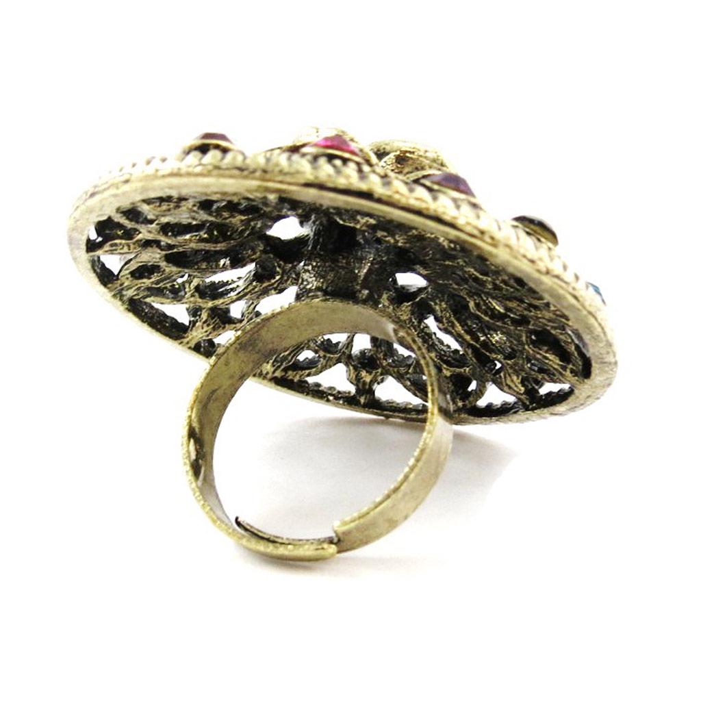 Les Trésors De Lily [J2043] - Multicolored Gold 'Sissi' Designer Ring