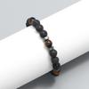 Handmade Elastic Lava Wooden Beads Bracelet for Men Volcanic Stone Tibetan Buddha Male Wrist Chain