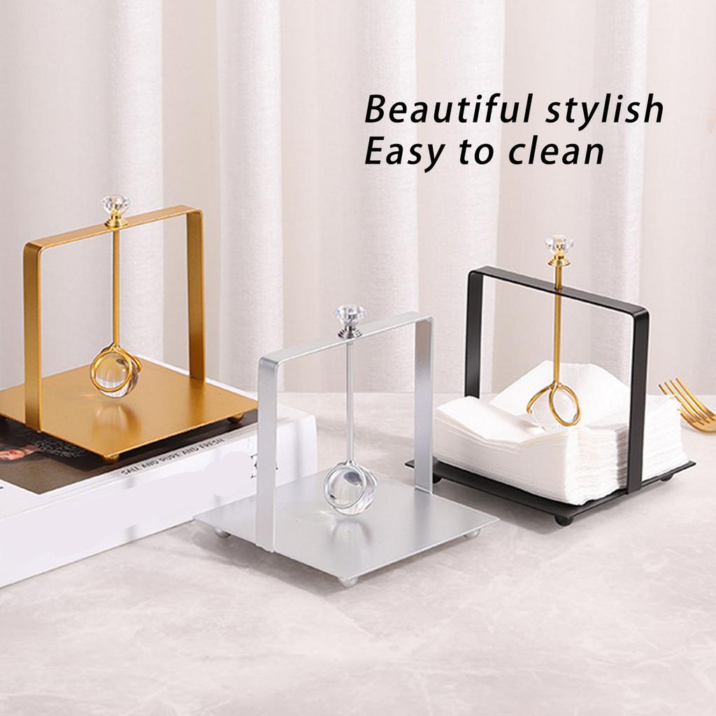 Flat Napkin Holder Metal Napkin Holder Lift Handle Modern Elegant  Paper Napkin Dispenser for Restaurant Hotel Home