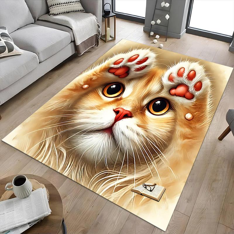1PC cat paw Extra Large Non Slip Floor carpet, Office, family, bedroom Large Area Rug Indoor Rugs, Vibrant Colors