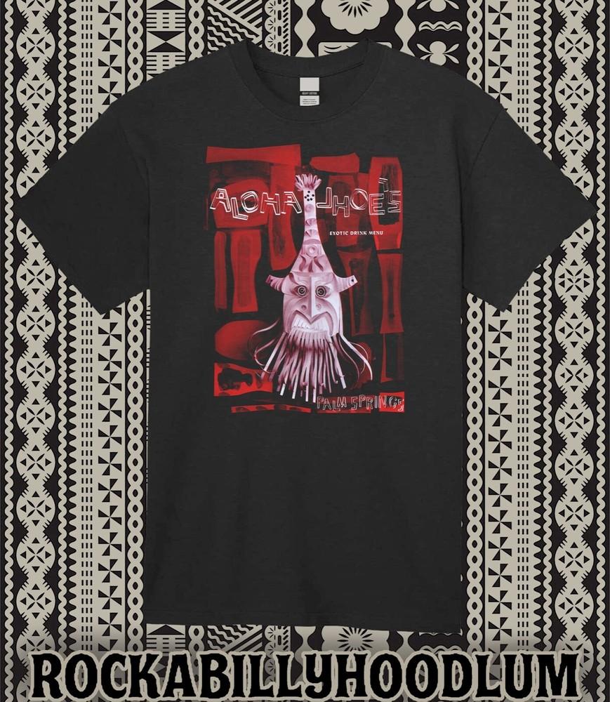

Retro Tiki Art Tee T Shirt Mug Bar Restaurant Aloha Jhoes Palm Springs CA Unisex T-Shirt XL