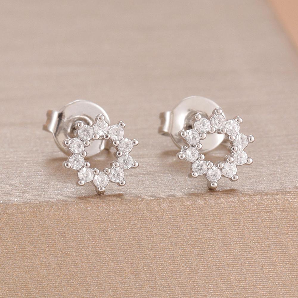 Vintage Fashion Zircon Star Hoop Earrings For Women French Design 14K Gold Plated Chain Earring Punk Cartilage Piercing Jewelry