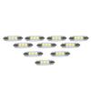 10PCS 36MM 12V 3 SMD 5050 LED Festoon Dome Car Light Bulbs Interior Lamp White